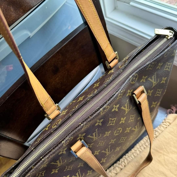 Cabas Mezzo tote shoulder bag monogram Carryall with Duster included - Picture 3 of 12